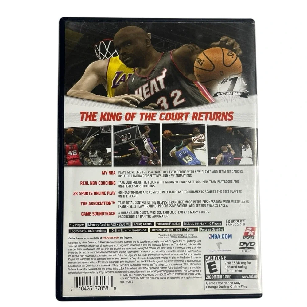 PlayStation 2 PS2 Thrillville Namcomuseum Tennis NBA 2K7 Dance Bundle Lot 6